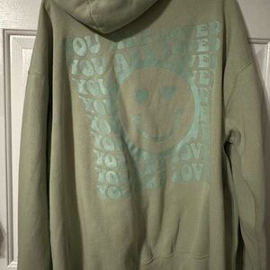 The shop forward green Hoodie with Smiley Face Design